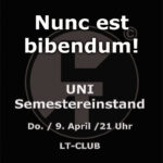 Uni-Semestereinstand am 9. April